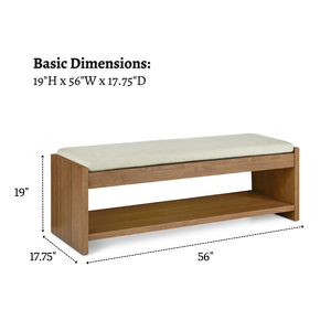 Banc de rangement à chaussures en bois massif en chêne scandinave rembourré pour salon, chambre à coucher et entrée, provenant d'une usine vietnamienne - Product Image 6