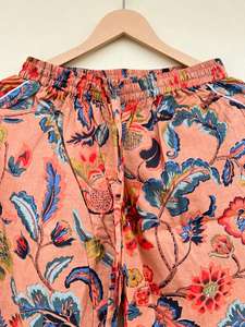 Traje de noche de algodón 100% hecho a mano indio, elegante estampado Floral, ropa de dormir informal exclusiva para ella, ODM de lujo para Otoño Invierno - Product Image 4