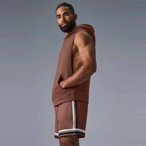 wholesale custom design or blank sleeveless workout <b>gym</b> <b>hoodie</b> for men - Product Image 3