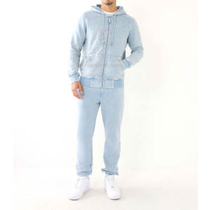 Chándal de lavado ácido de ajuste clásico con dobladillo elástico y chándal de lavado ácido de calidad superior de aspecto moderno - Product Image 1