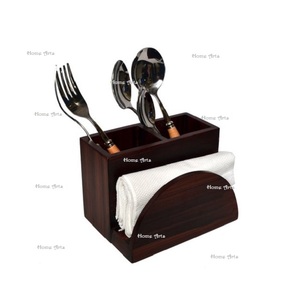 Soporte para cubiertos de madera de diseño atractivo con soporte para cubiertos de cuchara de color marrón de Calidad exclusiva en la India - Product Image 4
