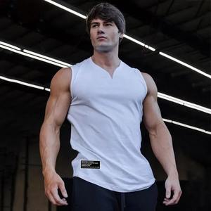 เสื้อกล้ามสำหรับผู้ชายเสื้อกล้ามคอวีแขนกุดระบายอากาศได้ดี, เสื้อกล้ามใส่วิ่งทำจากผ้าฝ้ายสำหรับฤดูร้อน - Product Image 2