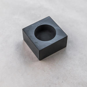 Pequeño candelabro de shungita pulida de 2.17*2.17*1.10 pulgadas (5.5*5.5*2.8 cm) - Product Image 2