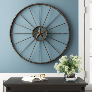 ล้อพร้อมดาวโลหะตกแต่งผนังคลาสสิกในร่มกลางแจ้งแขวนผนังโรงแรมร้านอาหารบ้านห้องนั่งเล่นห้องนอนตกแต่งศิลปะ - Product Image 3