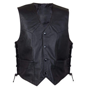 Casual Club Vest Large Pier Layer Vachette Véritable hommes gilet en cuir moto - Product Image 4