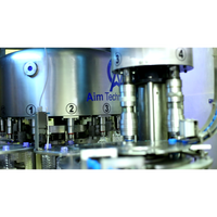 Machine de remplissage automatique de bouteilles en acier inoxydable Aim Tech pour ligne de production de boissons et d'eau pure, 24-200 BPM, contrôle PLC