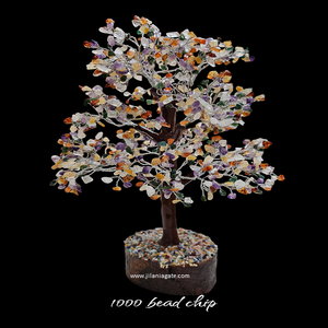 Premium fait à la main 1000-Chip Agate sept Chakra pierre Figurine multi-Chakra fil d'or arbre Feng Shui pierre semi-précieuse artisanat - Product Image 6