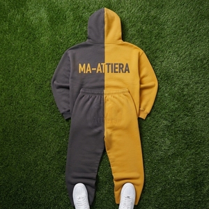 Conjunto de Sudadera Oversize de Dos Tonos y Pantalones Anchos de Felpa para Mujer, Chándal Urbano de Algodón con Bloques de Color - Product Image 5