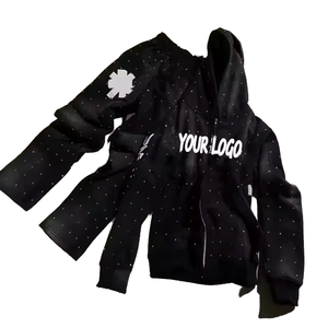 Conjunto de chándal con capucha y pantalones de chándal bordados de felpa francesa de alta calidad con logotipo personalizado zip up Acid Wash Sun faded chándal para hombre - Product Image 1