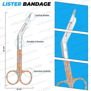 Tijeras de vendaje Lister de Enfermería de 5,5 "con mango de Color de patrón surtido de Vaslcare New 2025 Patterns Dressings Nurse Scissor - Product Image 5