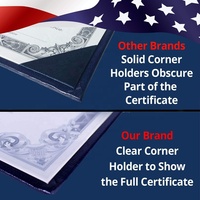 Titular de Certificado de cuero PU Titular de grado Carpeta de cuero Logotipo A4 Cubierta de informe y titular de Diploma de tira de columna