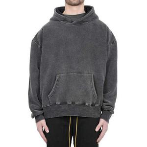 2025 nouveau Style 100% coton français éponge sweats à capuche sans ficelle poids lourd 450gsm Double couche acide Vintage nouveauté hommes sweats à capuche - Product Image 1