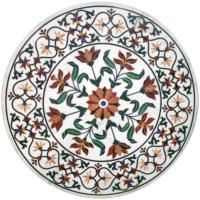 Meubles de salon modernes avec plateau en marbre et incrustations de pierres semi-précieuses, durables, style traditionnel, élégance mogole pour la maison