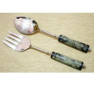 Juego de Cubiertos de Metal niquelado de diseño único, vajilla decorativa para servir alimentos con mango cómodo - Product Image 3