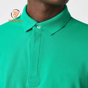 Vente en gros d'usine de polos personnalisés Chemise polo surdimensionnée décontractée de haute qualité en coton avec logo brodé à motif solide - Product Image 3
