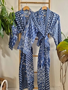 ชุดคลุมอาบน้ำผ้าฝ้ายชุดกิโมโนชายหาดเดรสคาร์ดิแกนเสื้อคลุมลายดอกไม้ - Product Image 5