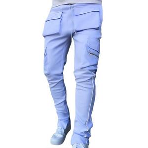 Top Premium Customized Jogging Streetwear <b>Flared</b> Pants Breathable Casual Elastic Waistband Track Pants High Men's Pants Washed - Product Image 3