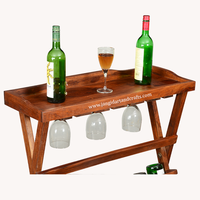 Comptoir de Bar en bois de Mangoi pour la maison, hôtel, présentoir de bouteilles de vin créatif et pliable