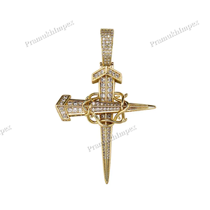 Customized Moissanite <b>Cross</b> and Thorns Pendant Sterling Silver Fully Iced Out Hip Hop Pendant <b>Necklace</b> Jewelry <b>for</b> Men And <b>Women</b> - Product Image 2