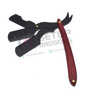 Juego de Navajas de Afeitar para Hombre de Alta Calidad, Mango de Madera, Cuchillas de Acero Inoxidable, Navaja de Afeitar Plegable, Uso Profesional Duradero - Product Image 3