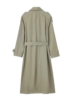 Damenmode Zweireiher Trench Belt Solid Vintage Revers Hals Langarm Weiblich Chic Lady Outfits Erhältlich in Leder