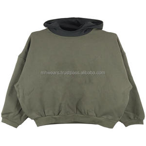Sweat-shirts et pulls à capuche personnalisés pour hommes, 100% coton, uni, épais, polaire, lourd, pull à capuche surdimensionné, logo imprimé personnalisé - Product Image 4