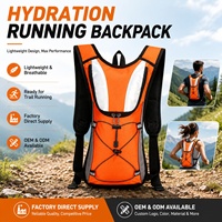 Sac à dos d'hydratation ultraléger en polyester résistant aux déchirures, personnalisable OEM, avec poche à eau pour le jogging, la course sur sentier, la randonnée et le marathon