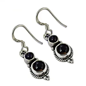 Boucles d'oreilles pendantes en argent 925 avec onyx noir pour femmes, bijoux tendance en pierres précieuses avec perle et zircon pour mariage, fête ou cadeau - Product Image 3