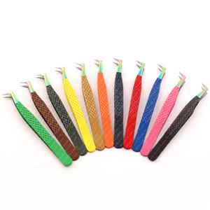 Pince à épiler d'extension de cils en acier inoxydable antistatique avec logo personnalisé Ciseaux de coupe Volume de fibre pointu disponible dans toutes les couleurs - Product Image 4