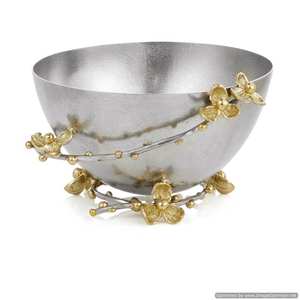 Bol en acier inoxydable avec feuilles et fleurs en laiton Designer Indian Handcraft Direct Factory Manufacturer Cheap Price Bowl Supply - Product Image 5