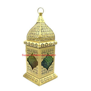 Premium Moroccan Style Metal Lantern <b>Table</b> <b>Lamp</b> Decorative Arabic Cutwork Black Iron Accent For Home Decor & Events Use - Product Image 5