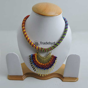 Collar bordado hecho a mano Tradebyd, joyería elegante, collar de fiesta de estilo bohemio para mujer - Product Image 1