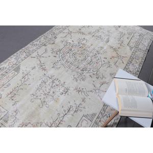 พรมวินเทจขนาด 4.8x8.6 ฟุต พรมตุรกี พรมขนสัตว์ขอบสีขาว - Product Image 5