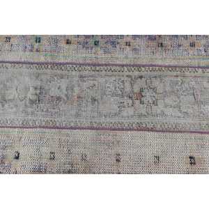 Alfombra Turca, Alfombra Pequeña de 2.2x5.3 pies, Alfombra Vintage de Lana con Diseño a Cuadros Azules - Product Image 5