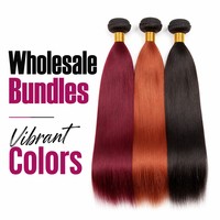 Lots de Cheveux Raides Synthétiques en Fibres Naturelles Résistantes à la Chaleur, Couleurs Vibrantes, Extensions de Tissage pour Salons (Vente en Gros)