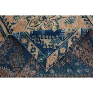 Alfombra clásica de lana azul Beige de 4,4x6,3 pies, diseño de retazos rectangulares turcos hechos a mano para adolescentes, tamaño grande para látex de vida - Product Image 2