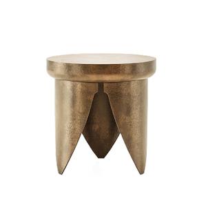 Mesa de centro de latón de Metal para sala de estar de estilo europeo más vendida, acabado dorado, mesa central redonda de baja altura para dormitorio - Product Image 3