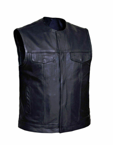Gilet en cuir pour homme, nouvelle mode, design personnalisé, cuir de mouton véritable, haut de gamme, respirant, coupe-vent - Product Image 3