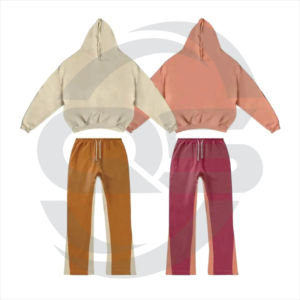 Pantalon évasé unisexe à imprimé bouffant Ensemble de survêtements assortis Active Bottoms Hoodies Tracksuits pour hommes - Product Image 2