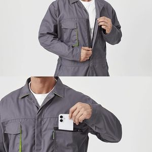 Combinaison de travail pour homme, manches longues, salopette de mécanicien, vêtements de travail, combinaison avec plusieurs poches - Product Image 5