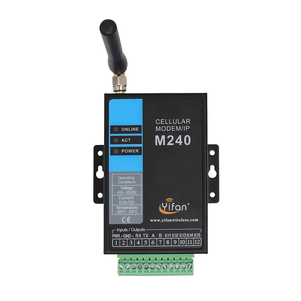 M240 seri Port RS232 RS485 3g 4g LTE gsm gprs endüstriyel 4g modem sim kart yuvası ile akıllı metre için, PLC