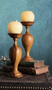 Victoria maple set of 3 handturned minimalist wood candlestick <b>candle</b> holders - Product Image 6