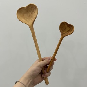 Cuchara de madera en forma de corazón creativa ecológica cuchara mezcladora de madera de bambú para cocinar - Product Image 6