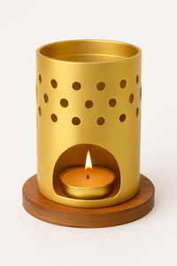 Nouvelle arrivée Bougeoir en métal cuivre avec design perforé et bougeoir chauffe-plat Pièce de décoration élégante - Product Image 6