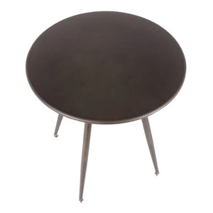 Clara Round Dinette Table ou Clara Round Antique Metal Dinette Table est une table ronde avec un cadre en métal et trois pieds - Product Image 5