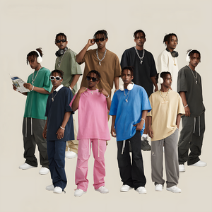 เสื้อยืดผ้าฝ้ายโอเวอร์ไซซ์ของผู้ชายแนววินเทจคุณภาพสูง280gsm เป็นกรด - Product Image 1