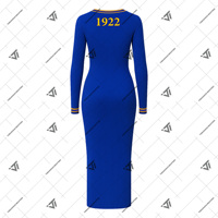 Vêtements de sororité Sigma Gamma Rho grec personnalisé Robe cardigan longue en coton brodé Maxi pull
