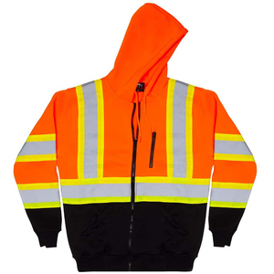 100% Polyester polaire hommes manteau vêtements uniforme haute visibilité haute visibilité réfléchissant hiver travail sweats à capuche réfléchissant veste de sécurité - Product Image 5