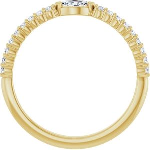 Stuller <b>Dainty</b> Marquise Cut Diamond Accented Stackable <b>Ring</b> 124453:115P 14KY Engagement Fine Jewelry Rhodium Plating Setting - Product Image 2