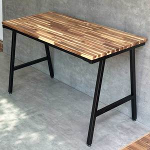 Minimalist 120x60cm ACACIA WOOD PC <b>DESK</b> with A-SHAPED IRON LEGS PORTABLE and <b>FOLDING</b> for HOTEL USE-SPD68201 - Product Image 4